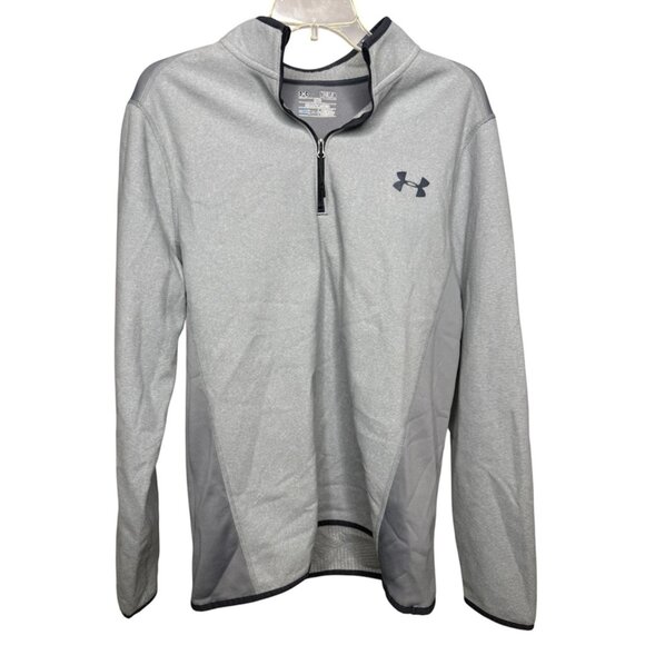 Under Armour Coldgear Loose Fit 1/4 Zip Pullover‎ Men's Size Medium Gray Fleece - Picture 1 of 6